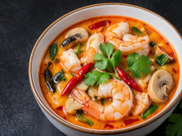 Tom yum soup with shrimp