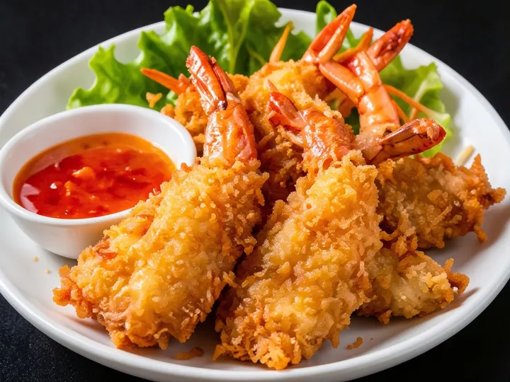 Coconut shrimp with sweet chili sauce