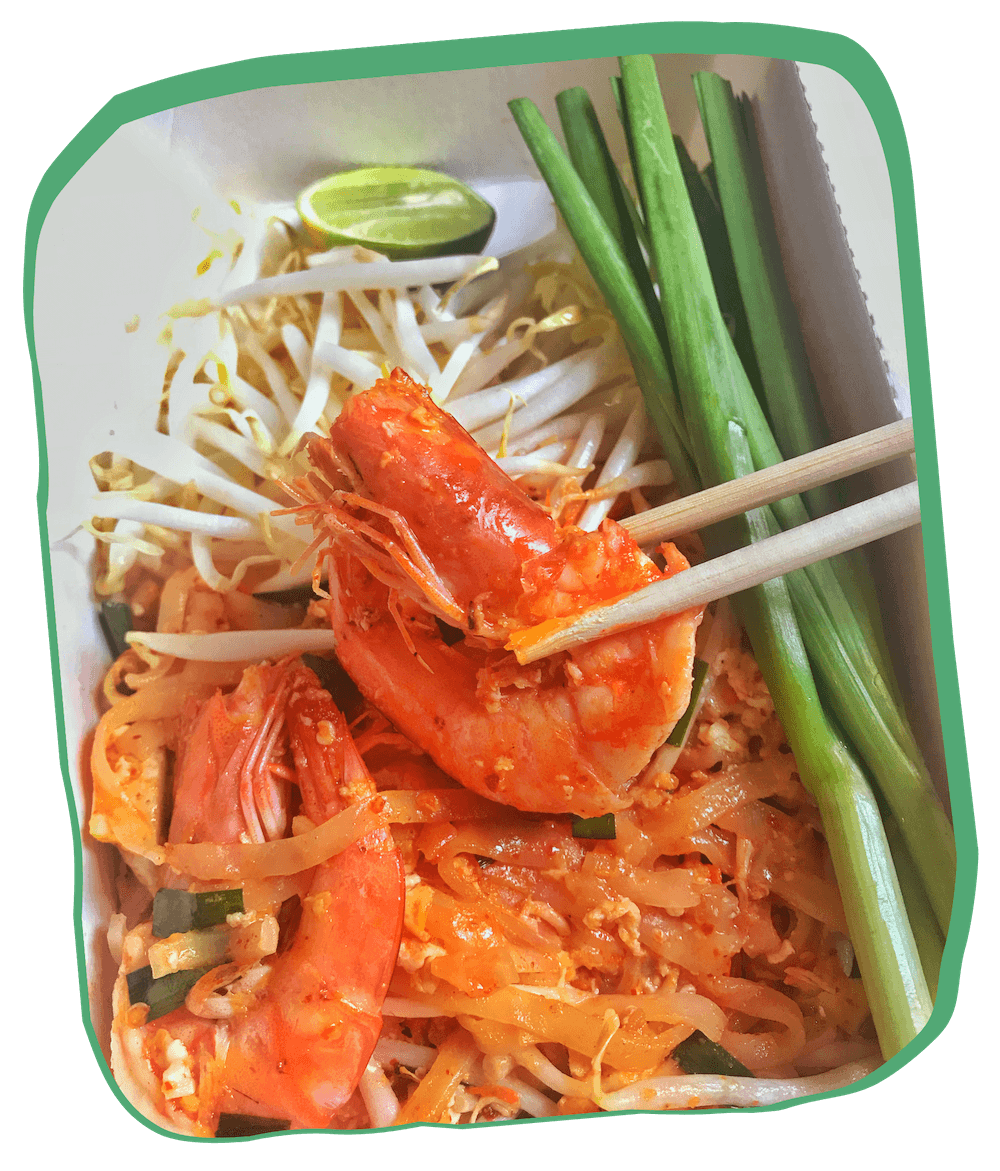 Thai shrimp dish at Rocky Mountain Thai Kitchen