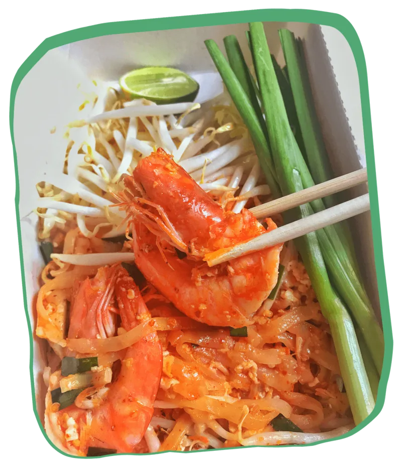 Thai shrimp dish at Rocky Mountain Thai Kitchen